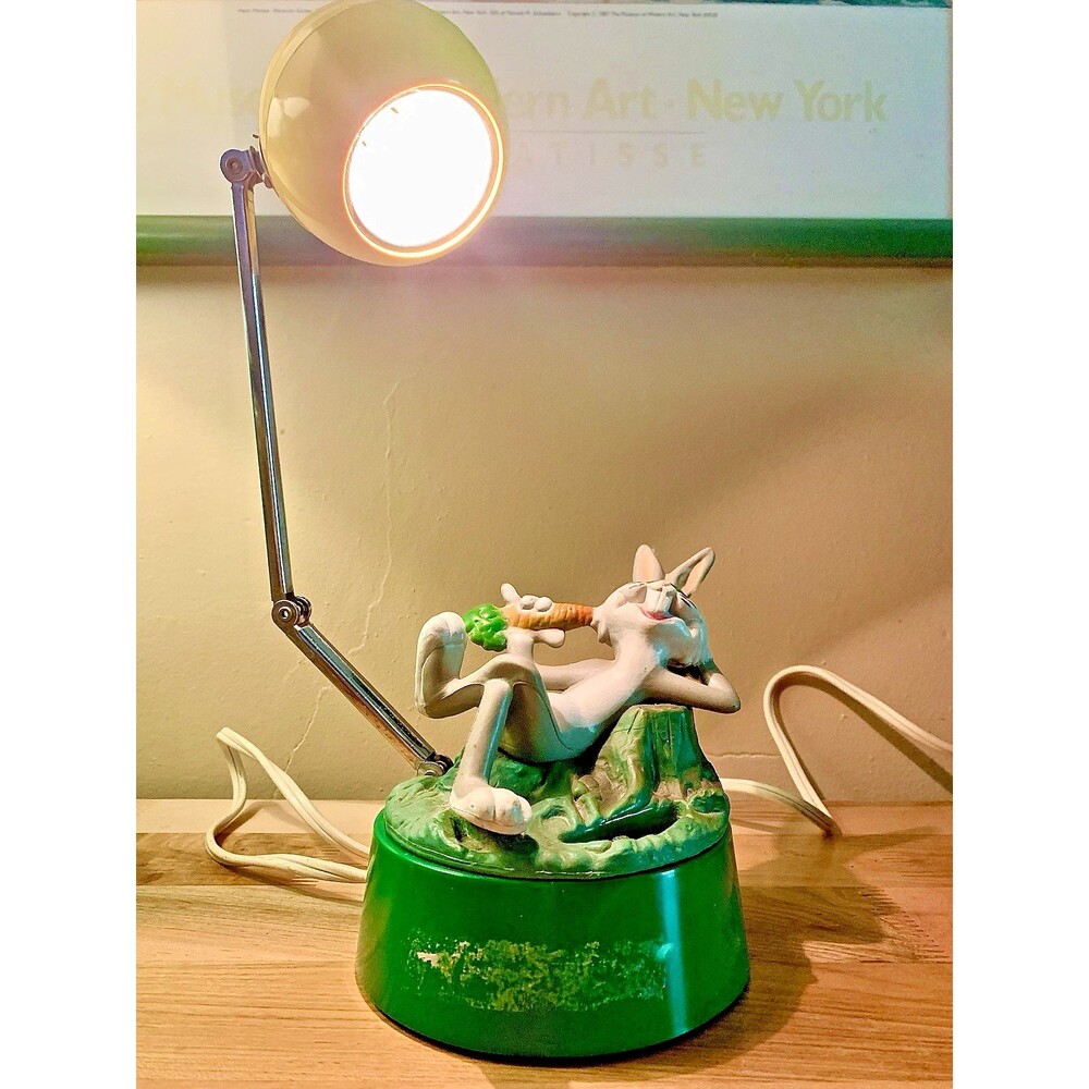 Vintage 1970's Bugs Bunny Gooseneck Desk Lamp Looney Tunes Hong Kong WORKS!